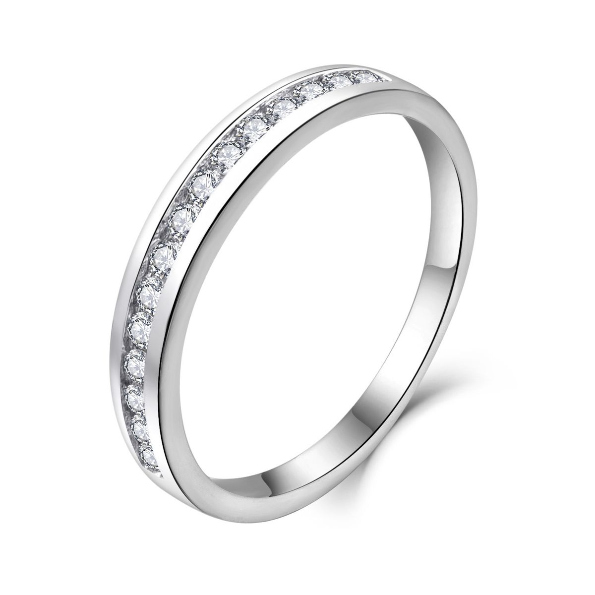 Anello in argento Sterling con fascia in zircone retrò classico_voghion.com