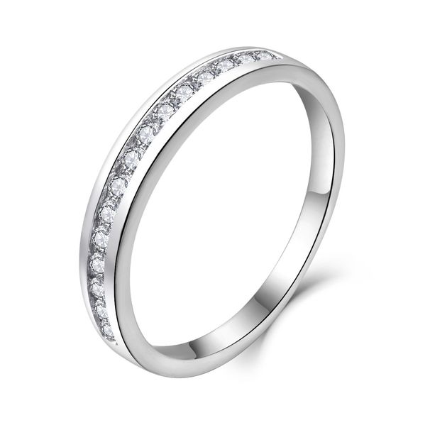 Anello in argento Sterling con fascia in zircone retrò classico_voghion.com