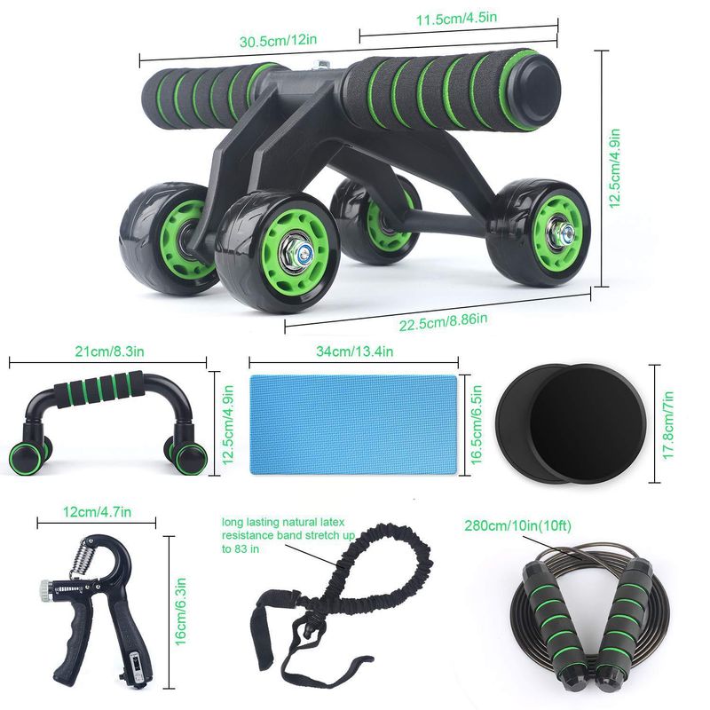 Fitness Equipments Abdominal Wheel Combination Set Household Gripper Push Up Stand Skipping Rope Gripper Home Exercise Fitness Equipment_voghion.com