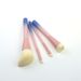 4pcs White Wool-like Synthetic Hair Blue Pink Gradient Makeup Brush Set Beauty Makeup Tool_voghion.com