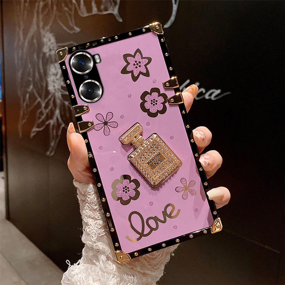 Luxe Diamant Parfumflesje Case Voor Huawei P50 P40 P30 Lite P20 Y7A Y6P Y8P Y9S Mate 40 30 20 pro Beschermende Zachte Pho_voghion.com