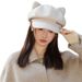 Cappello ottagonale da donna in stile britannico autunno inverno, grande circonferenza della testa, basco snellente, versatile, con orecchie da gatto_voghion.com