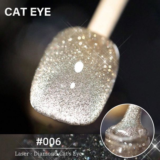Nails Art & Tools Colle œil de chat réfléchissante en diamant cassé nouvelle couleur populaire cristal laser coloré œil de chat_voghion.com