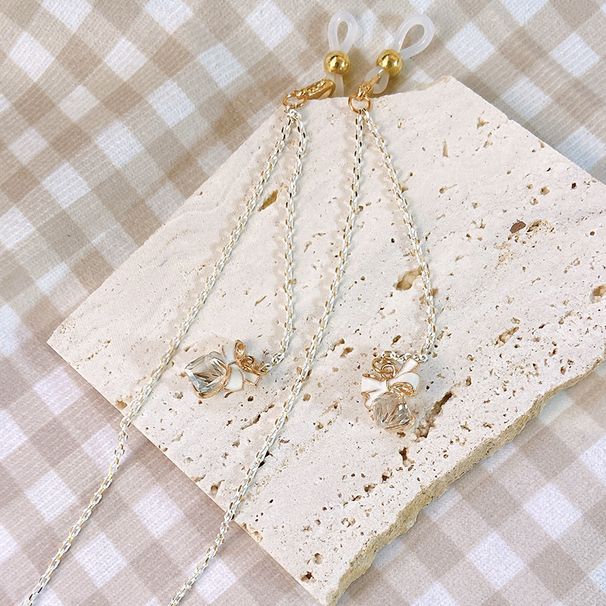 2022 Nuovi occhiali da sole in vetro con fiocco dolce, mascherina in platino, catena multiuso portatile_voghion.com