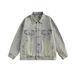 Distressed Washed Vintage Denim Jacket For Men – Relaxed Fit High Street Casual Oversized Coat With Multiple Pockets_voghion.com