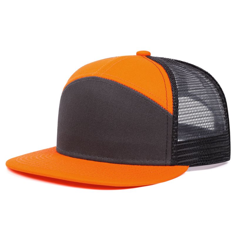 Gorra de béisbol unisex de siete piezas con placa de luz empalmada, red para exteriores, sombrilla de verano, gorra de red con borde plano transpirable_voghion.com