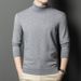 Maglione in lana a collo alto per uomo inverno 2024, tinta unita, versione pulita, fodera calda e spessa, base casual, maglione da uomo_voghion.com