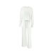 Autumn New Style Loose Round Neck Sleeve Top And Long Pants Set Comfortable Polyester Fabric Thickened Warm Pure_voghion.com
