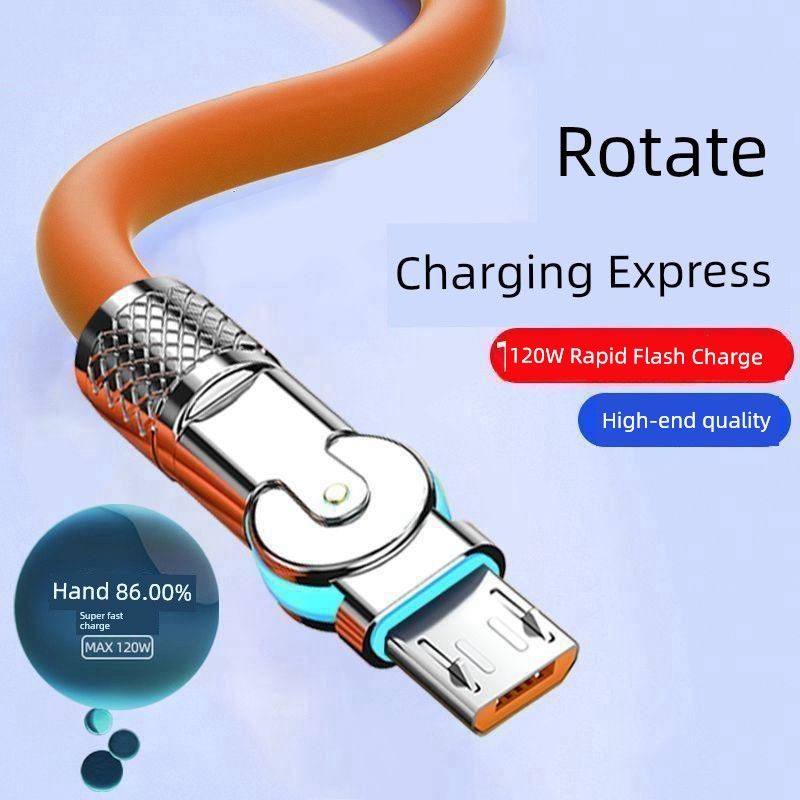 Huawei Rotate Android Vivo Elbow Fast Charge Data Cable_voghion.com