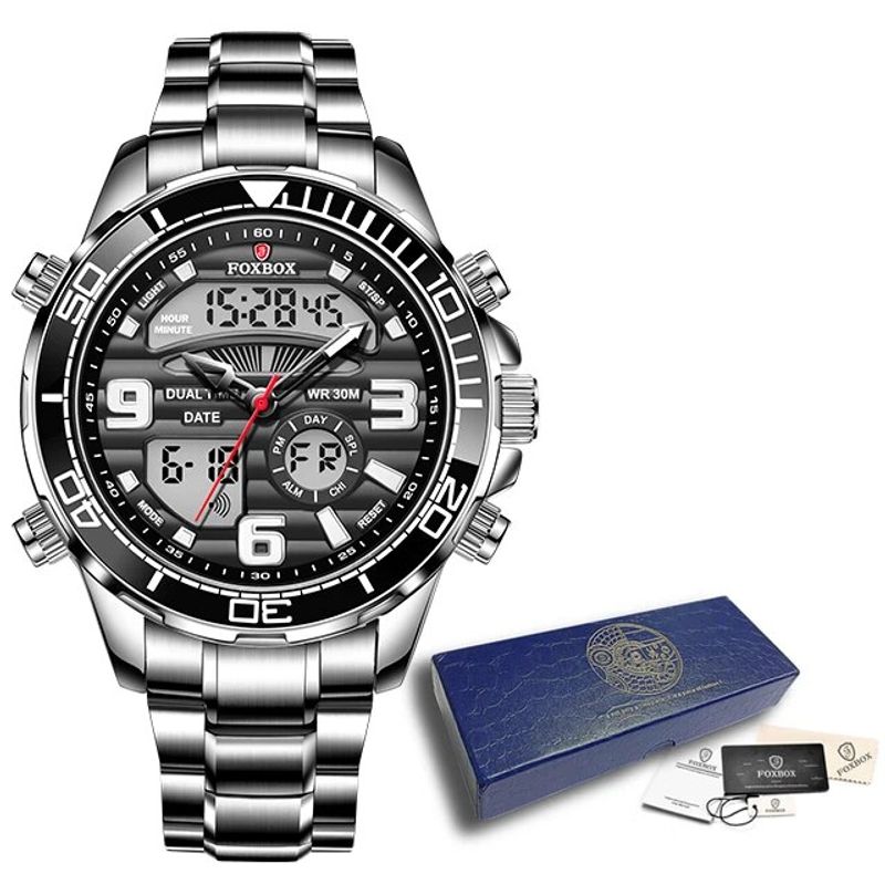 Montres pour hommes montre de Sport de mode hommes Quartz analogique horloge numérique mâle étanche montres en acier inoxydable_voghion.com