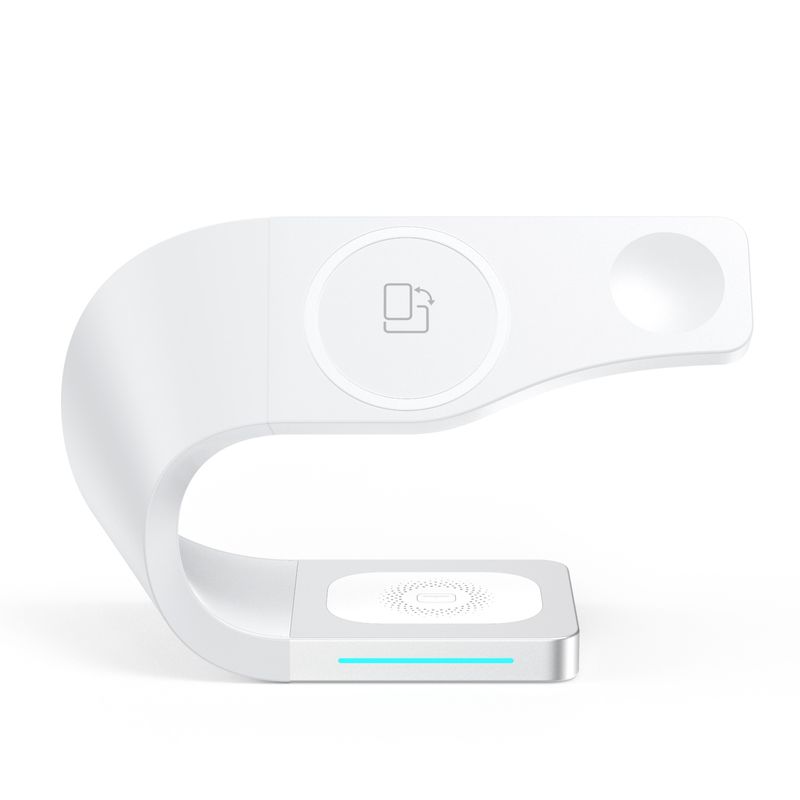 178 4 i 1 multifunktions smart magnetisk trådløs oplader til iPhone & iWatches & AirPods (hvid)_voghion.com