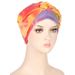 side braid tie-dye striped multi-color soft headscarf hat Muslim chemotherapy hat cross-border new style_voghion.com