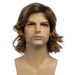 Synthetic Clip-in Men's Wigs Brown Side Parted Short Curly Hair Retro Style Popular Style_voghion.com