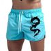 Men's Quick-Dry Polyester Beach Shorts With Dragon Print - Lightweight, Breathable Stylish For Summer Sports & Casual Wear (Multiple Colors & )_voghion.com