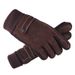 Guantes para otoño e invierno para hombre con aislamiento de felpa de piel de cerdo, hilo blanco antideslizante para adultos con dedos partidos_voghion.com