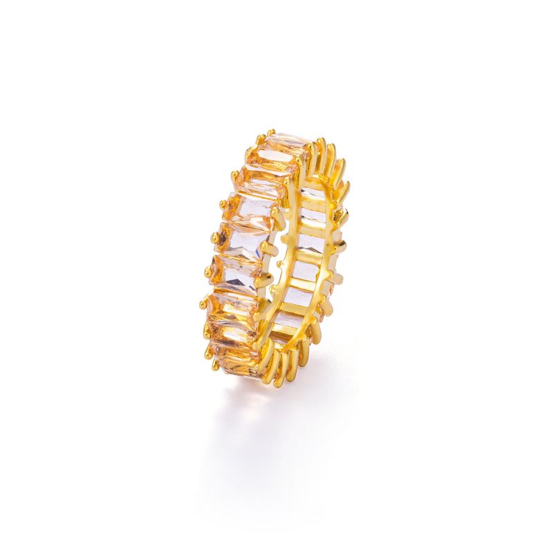Set di anelli Hip Hop placcati in oro 18 carati con zirconi, da uomo e da donna, design geometrico impilabile con micro-pavé in oro bianco/giallo e pietre multicolori_voghion.com