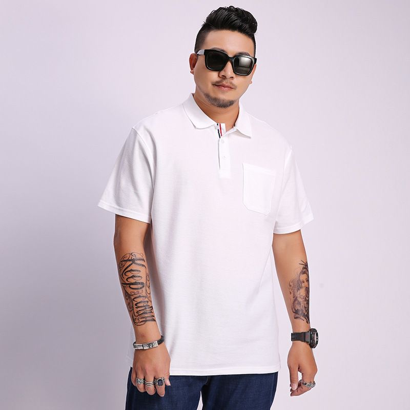 Herrenbekleidung Übergröße Kurzarm-T-Shirt mit Revers Herren Business Casual Vielseitiges T-Shirt für dicke Männer Übergröße Kurzarm-T-Shirt Herrenbekleidung_voghion.com