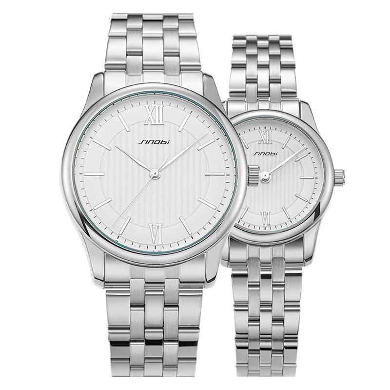 Ženska ura Sinobi ura za par poslovna modna moška ura ženska ura kvarčna ura ura nepremočljiv jekleni pas_voghion.com