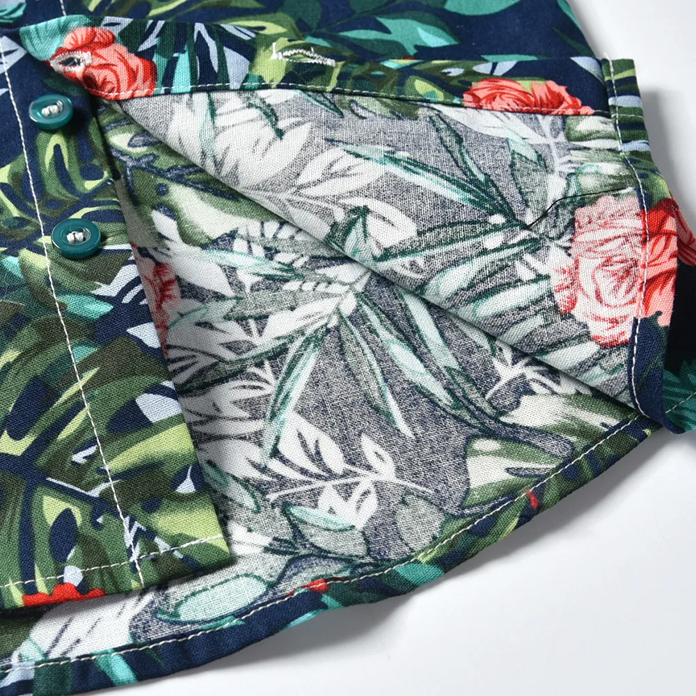 Vêtements pour enfants vêtements pour enfants nouveau style été garçons chemise florale tendance short à manches courtes costume de style plage hawaïenne_voghion.com