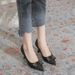 High Heels, Slim Wine Glasses With Edging, Pointed Edges, Small Fragrance, Spliced Women's Shoes, Business Commuting_voghion.com