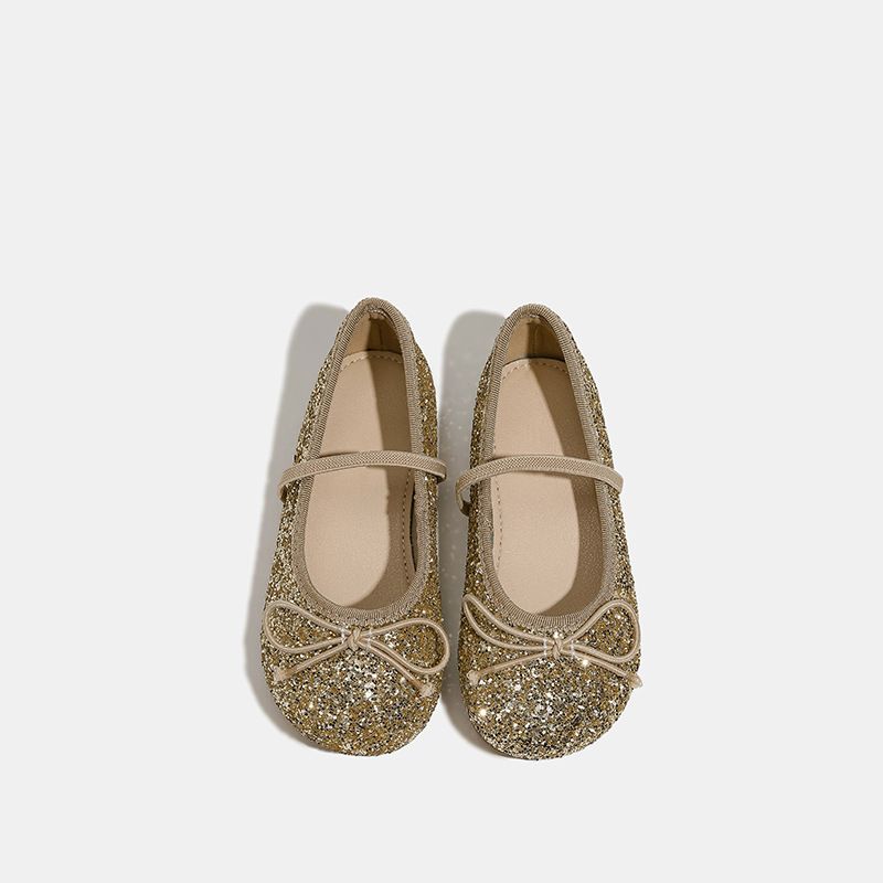 Kinderschuhe Mädchen Prinzessin Frühling und Herbst Stilvolle glänzende mittlere und große Kinder Prinzessin Schuhe Vielseitige elastische Band Zehenschuhe_voghion.com