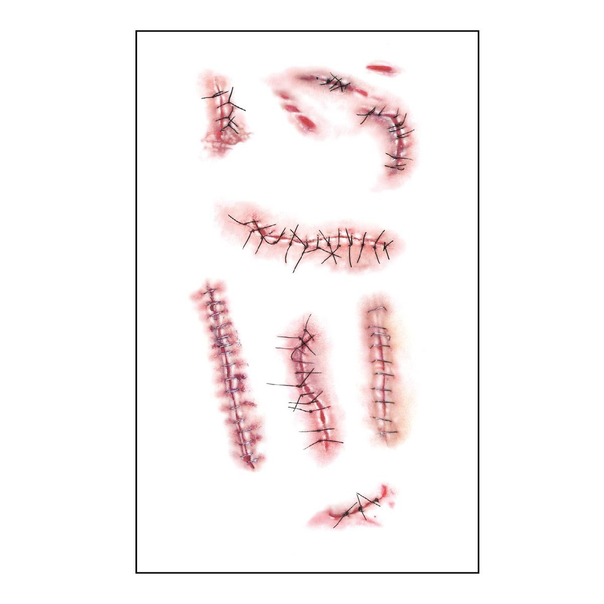 Halloween horror littekens mes bloed littekens tand littekens krassen hechtingen wonden littekens feest grappig tatoeage stickers_voghion.com