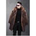 Men’s Faux Mink Fur Jacket – Hooded Longline Overcoat With Button Closure (S-5XL, Dark Brown)_voghion.com