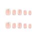 Minimalist French White Beauty Hot Selling Electroplated False Tablets, Short Square Nail Shaped Wearable Nails_voghion.com