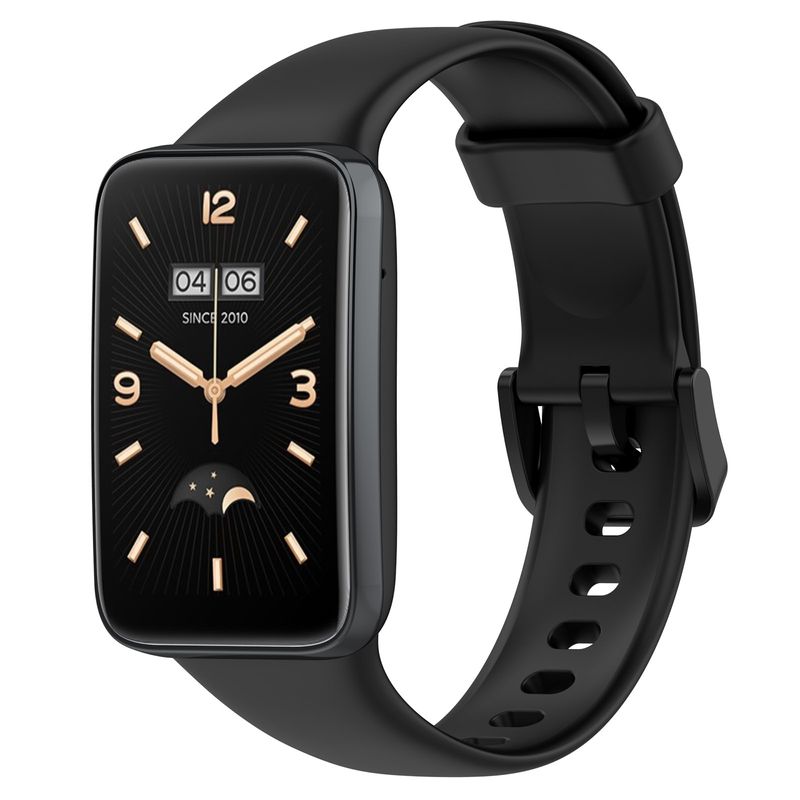 For Xiaomi Mi Band 7 Pro Solid Color Silicone Watch Band(Black)_voghion.com