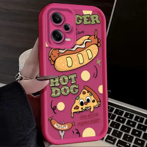 Silikonhülle für Xiaomi Redmi Note 13 12 11 Pro Plus 4G 5G 12S 11S 10S 10 9 9S Redmi 14C 13C 12C A3 12, Motiv: „Lustiger Hamburger“_voghion.com