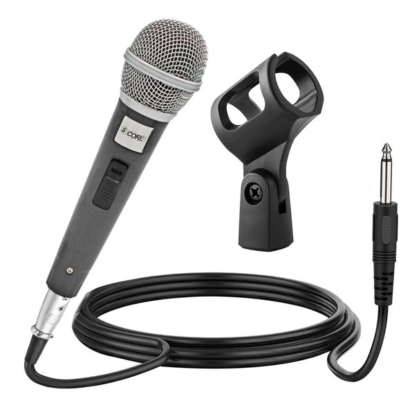 5 CORE Microphone Dynamic Vocal Handheld Mic Cardioid Unidirectional Microfono w On Off Switch + XLR Audio Cable for Singing Karaoke Public Speaking &_voghion.com