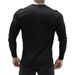 Maglietta attillata a maniche lunghe per allenamento da uomo, versatile per esercizi muscolari, abbigliamento fitness, top, collo alto elastico, maglietta inferiore, uomo_voghion.com