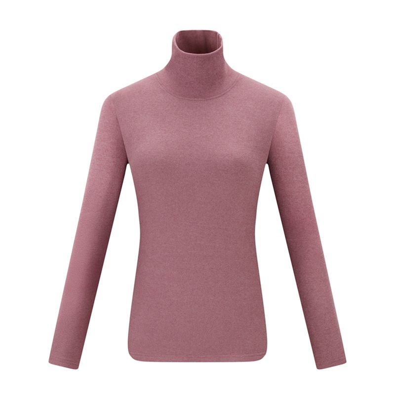 Felpa unisex in pile – Calda felpa a maniche lunghe per uomo e donna (collo rotondo/alto/medio, nero/grigio/beige/rosa, M-4XL)_voghion.com