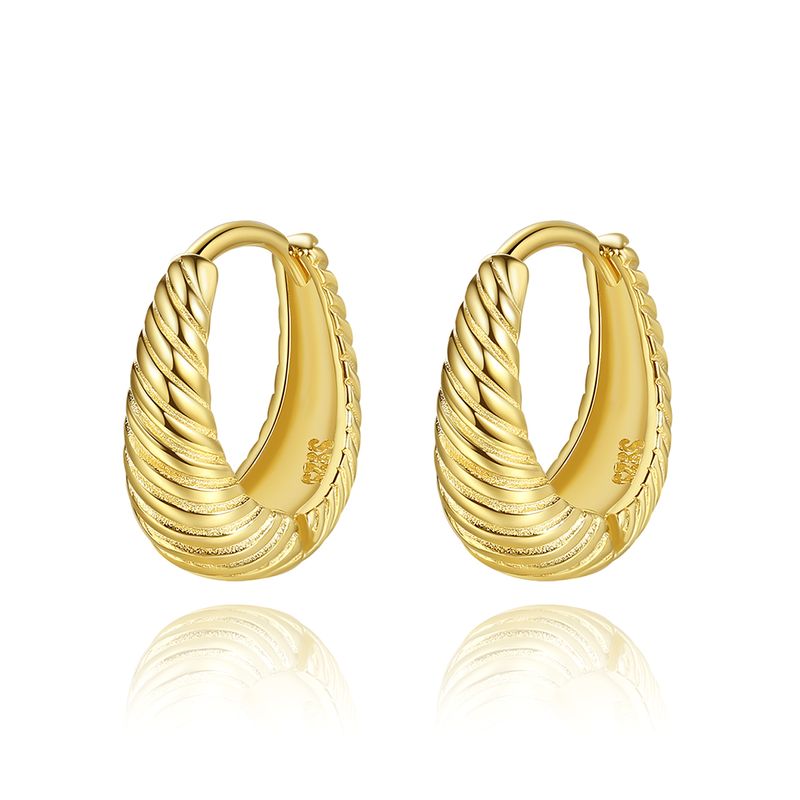 Orecchini a cerchio intrecciati Orecchini a clip geometrici con goccia d'acqua in argento sterling per donne Colore oro fine_voghion.com