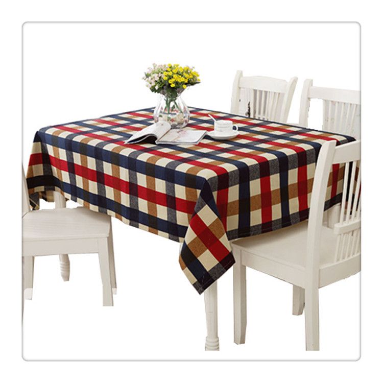 Printed Tablecloth Linen-Cotton Blend Dining Room Home Use Rectangular Tablecloth_voghion.com