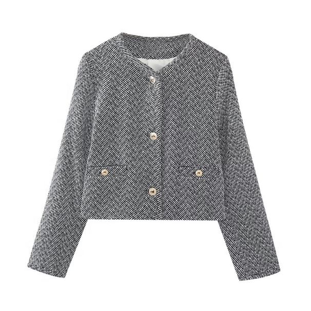 2023 Women's New Autumn/Winter French Texture Short Small Fragrant Style Suit Jacket_voghion.com
