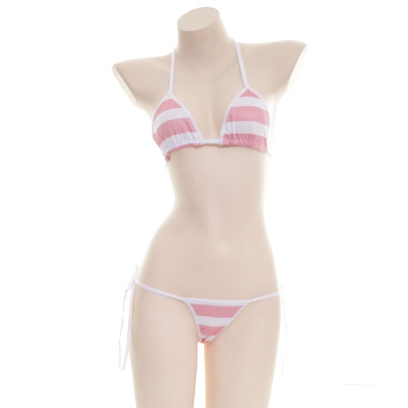 Sexy Bikini Cute Cat Paw Print Underwear Micro Bikini Set Exotic Lingerie Suit Lolita Maid Cosplay Kawaii Bra and Panty_voghion.com