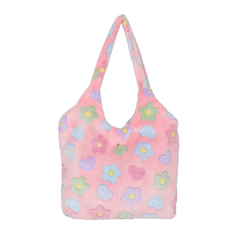 Gentle, fashionable, minimalist temperament, large capacity plush single shoulder women, new Korean version Tote bag for_voghion.com