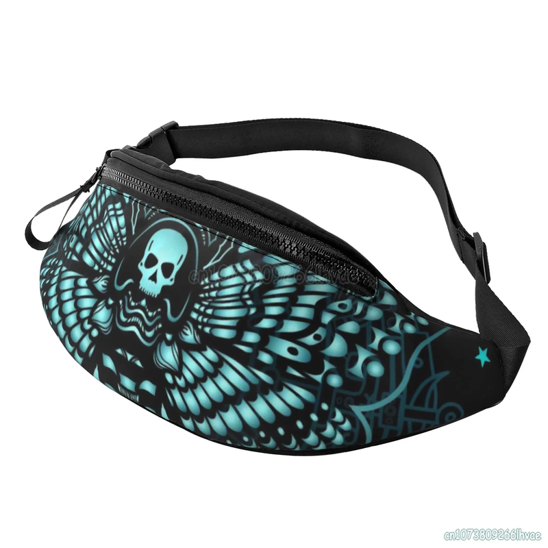 Marsupio mistico con teschio di falena e testa di morto, per donna e uomo, marsupi sportivi da viaggio, marsupio regolabile, borsa a tracolla_voghion.com