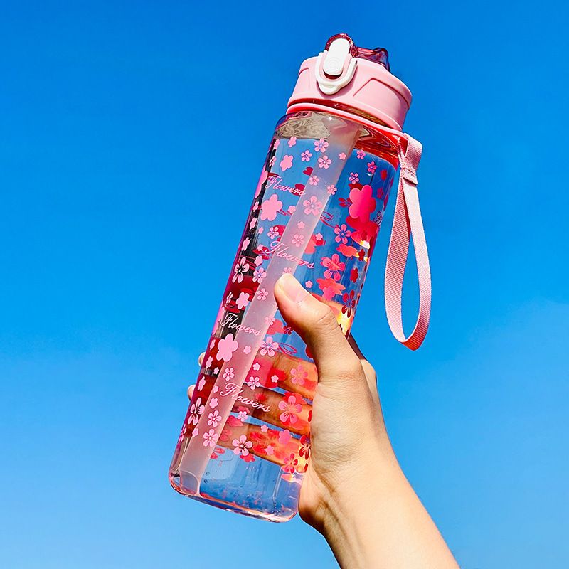 Taşınabilir halat kaldırma plastik bardak yaylı kapaklı yüksek görünümlü yatay pipetli su ısıtıcısı kullanışlı bardak_voghion.com
