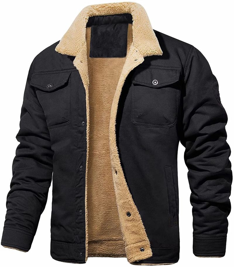 Men's clothing jacket with fleece-cotton cargo casual jacket jacket_voghion.com