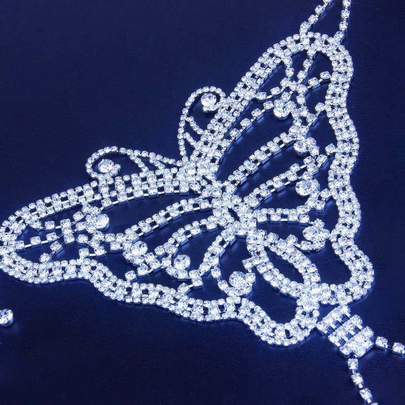 rhinestone waist chain Women's body chain set butterfly insect Element nightclub chain_voghion.com
