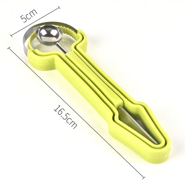 Three In One Fruit Carving Knife Fruit Baller Stainless Steel Fruit Carving Knife Watermelon Digging Three Piece Set_voghion.com