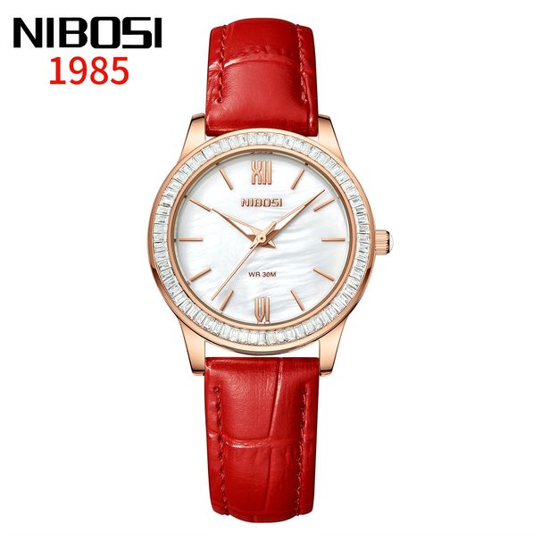 NIBOSI Simple Fashion Trendy Female Student Diamond Set Quartz Watch Small And Elegant Belt Women's Watch_voghion.com