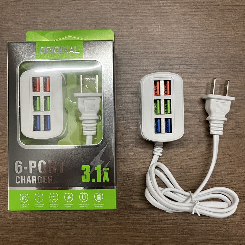 The New Mobile Phone Charger 6USB Multi-port Charger Is Suitable For Apple And Android 3A Socket General_voghion.com
