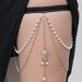 Beach Elastic Multi-layer Pearl Thigh For Women Trendy Rhinestone Leg Tassel Geometric Body Chain_voghion.com