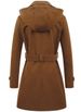 Women's woolen coat elastic belt double-breasted design light and mature women's coat_voghion.com