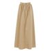Damen-Rock mit einfarbiger Tasche, hüfthoher Taille und lockerem Rock_voghion.com