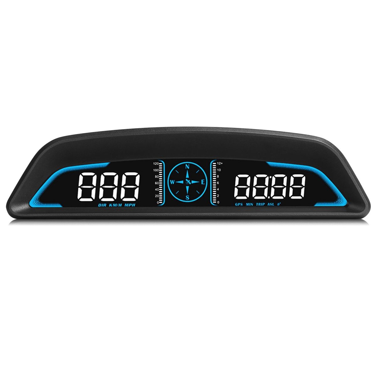 Universal Car HUD GPS Head up Display Speedometer Odometer with Acceleration Time Compass Altitude Driving Distance Over Speed Alarm HD LED Display fo_voghion.com