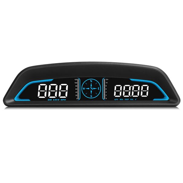Universal Car HUD GPS Head up Display Speedometer Odometer with Acceleration Time Compass Altitude Driving Distance Over Speed Alarm HD LED Display fo_voghion.com